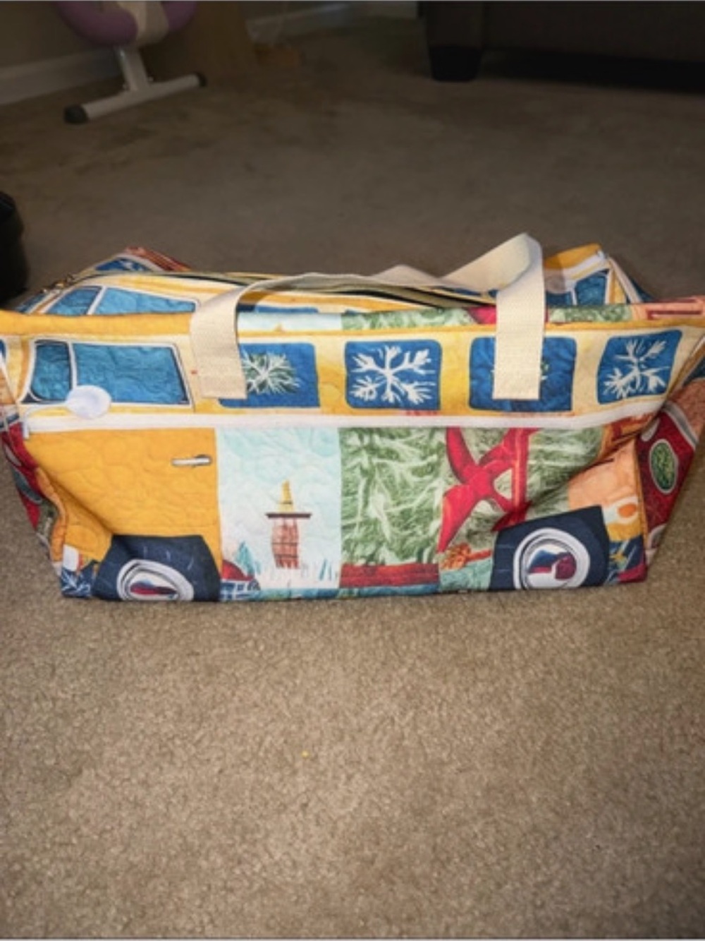 Quilted Patchwork Tote Bag - Multicolor